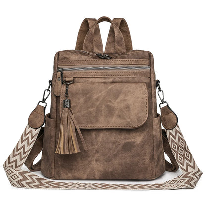 Ladies Daypacks Fashion Backpacks Women Big Travel Bagpack Large School Bags for Girls Solid Color Leather Rucksacks Female