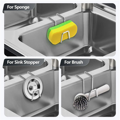 Sink Sponge Holder Stainless Steel Sponge Holder Rack for Sink Wall Mount Storage Organizer Keeps Sponge Scrubber Dry Rack