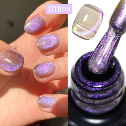 7ml Aurora Cat Magnetic Gel Nail Polish Blue Nails Sparkling Glitter Semi-Permanent Nail Art Soak Off UV Gel Varnish Manicure