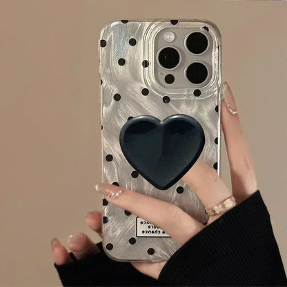 with Heart Holder Red Phone Cases with Holder For iPhone 16 Case 15 Pro Max 14 Plus 13 12 11 Griptok Case with Grip Socket
