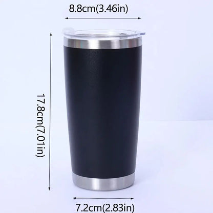 20oz Capacity Travel Insulated Tumbler Double-Walled Vacuum Insulated Vehicle Mounted Water Bottle with Lid BPA Free