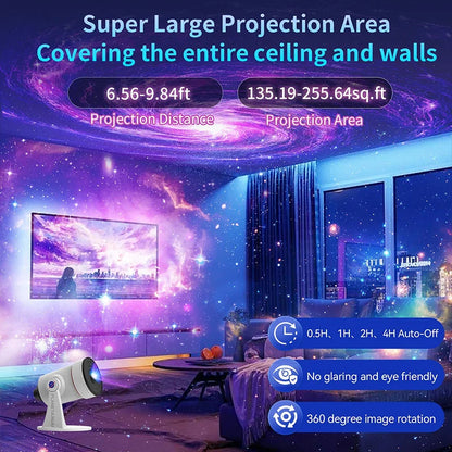Planetarium Galaxy Ceiling Projector for Bedroom with HD Wider Projection Image Ceiling Lights 360° Rotation 1/2/4Timer