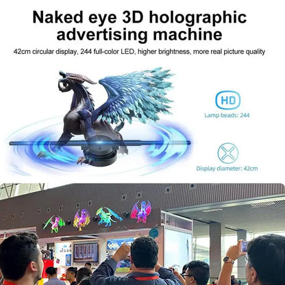 3D Fan Hologram Projector Wifi Control Remote Commercial Advertising Display Hologram Lamp for Christmas Party
