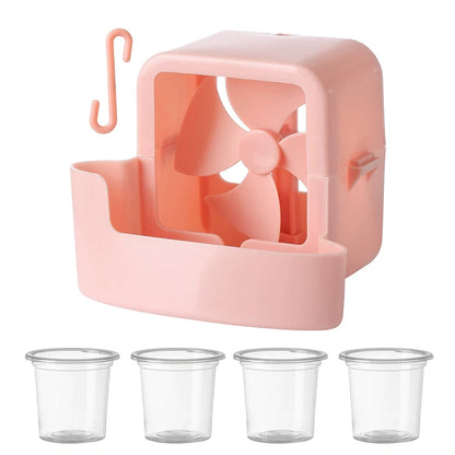1Set Hanging Fan Cooling Tool With 4 Ice Cup Quick Cooling Fan Cooling Accessories Portable Add Ice Cubes Fan Tool Set Home