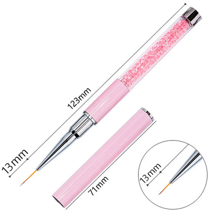 1PC Nails Art Brush Lines Stripe Flower Painting Drawing Pen Acrylic UV Gel Extension Grid Brush 3D Design Drawing Manicure Tool