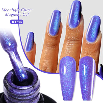 7ml Aurora Cat Magnetic Gel Nail Polish Blue Nails Sparkling Glitter Semi-Permanent Nail Art Soak Off UV Gel Varnish Manicure