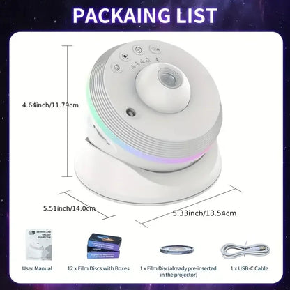 Galaxy Star Projector Lights with Clear Night Light Rotary Space Ball Planetarium Projector Lights for Kids Gift Ceiling Room
