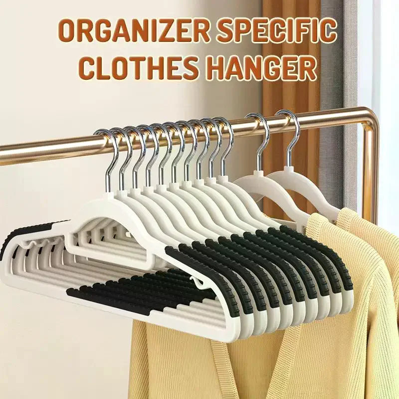 10 Piece Set Of Heavy-Duty Dry And Wet Hangers With Anti Slip Pads Saving Space