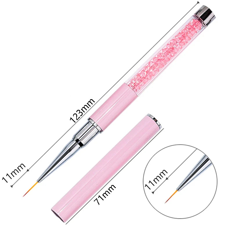 1PC Nails Art Brush Lines Stripe Flower Painting Drawing Pen Acrylic UV Gel Extension Grid Brush 3D Design Drawing Manicure Tool