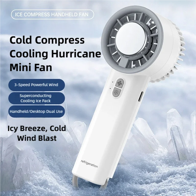 TINSOL Ice-cooling high-speed handheld fan portable mini fan, suitable for travel, camping, and outdoors
