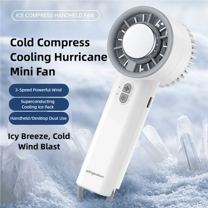 TINSOL Ice-cooling high-speed handheld fan portable mini fan, suitable for travel, camping, and outdoors