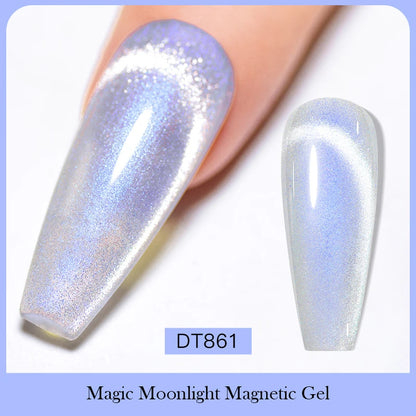 7ml Aurora Cat Magnetic Gel Nail Polish Blue Nails Sparkling Glitter Semi-Permanent Nail Art Soak Off UV Gel Varnish Manicure