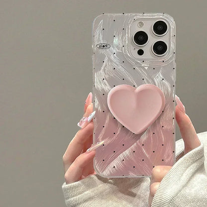 with Heart Holder Red Phone Cases with Holder For iPhone 16 Case 15 Pro Max 14 Plus 13 12 11 Griptok Case with Grip Socket