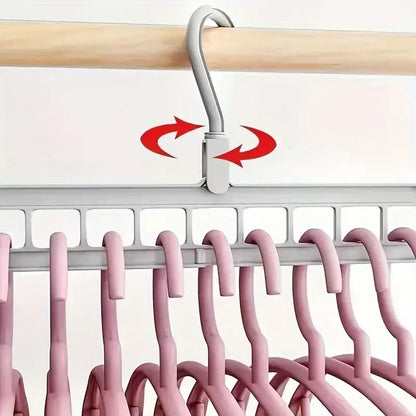 1/5pcs - 9-hole Clothes hanger Space Saving Hanger multi-function folding magic hangers drying Racks Scarf clothes Storage