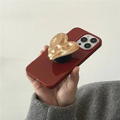 with Heart Holder Red Phone Cases with Holder For iPhone 16 Case 15 Pro Max 14 Plus 13 12 11 Griptok Case with Grip Socket