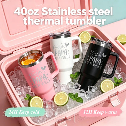 40oz Insulated Stainless Steel Tumbler with Lid - Double-Walled, Reusable Water Bottle for All Seasons, Ideal Outdoor Travel Acc