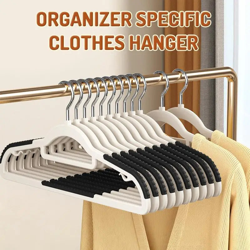 10 Piece Set Of Heavy-Duty Dry And Wet Hangers With Anti Slip Pads Saving Space