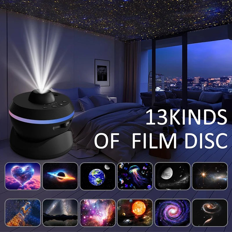 Galaxy Star Projector Lights with Clear Night Light Rotary Space Ball Planetarium Projector Lights for Kids Gift Ceiling Room