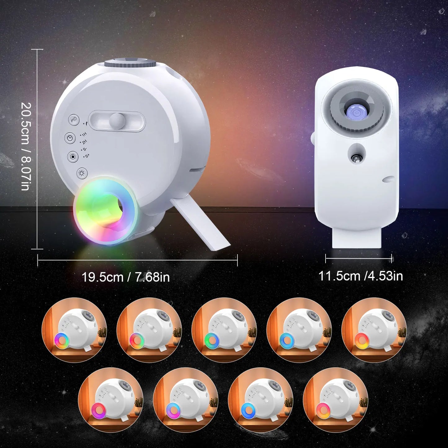 Galaxy Projector for Bedroom 4K HD Image Planetarium Projector 13-in-1 Kids Night Light Projector 360° Rotation (White)