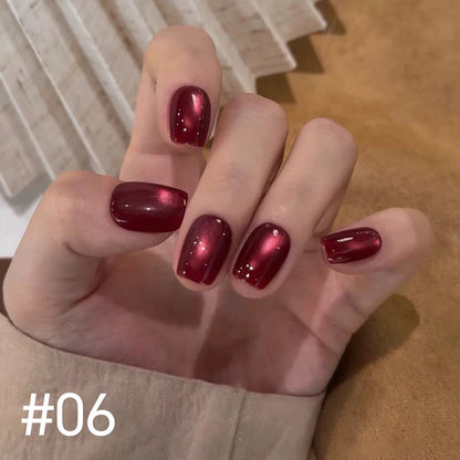 MIANEL 10ml Winter Nails Sea Sunset Golden Light Cat Eye Gel Nail Polish Satin Glass Beads Nail Polish Black Nails 1-10pcs