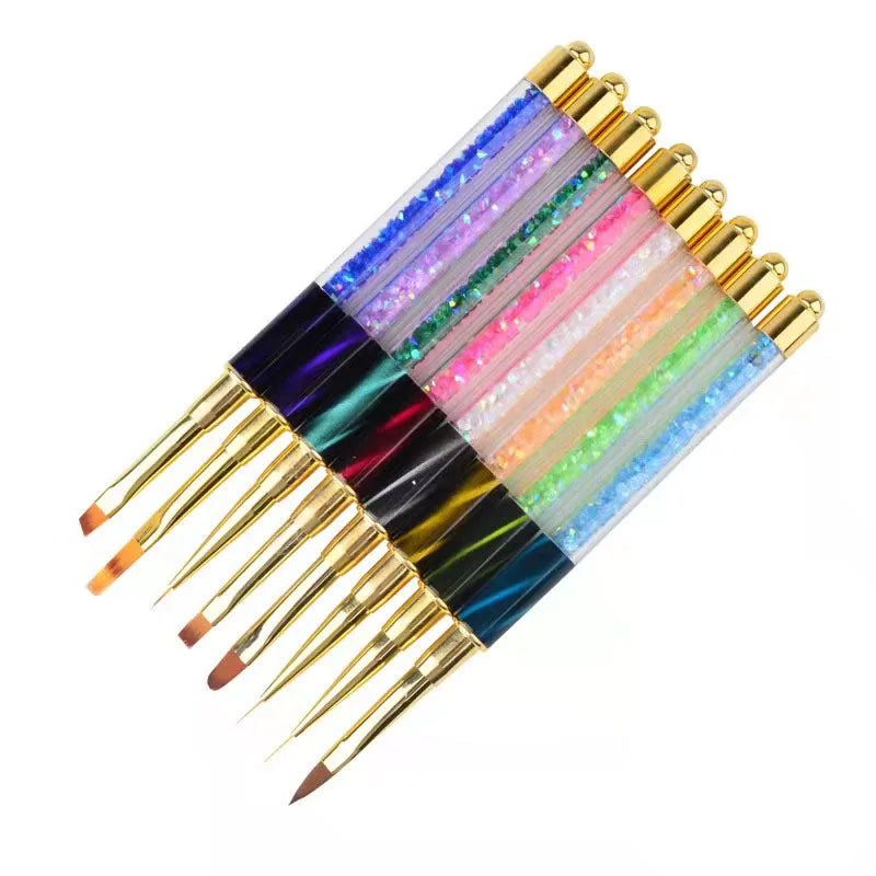 1PC Nails Art Brush Lines Stripe Flower Painting Drawing Pen Acrylic UV Gel Extension Grid Brush 3D Design Drawing Manicure Tool