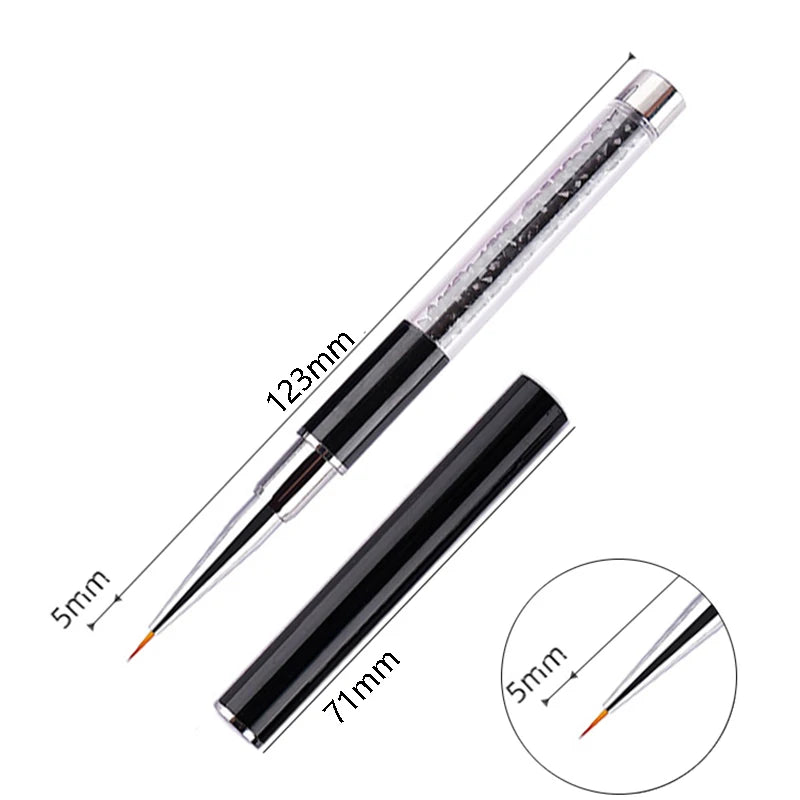1PC Nails Art Brush Lines Stripe Flower Painting Drawing Pen Acrylic UV Gel Extension Grid Brush 3D Design Drawing Manicure Tool