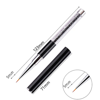 1PC Nails Art Brush Lines Stripe Flower Painting Drawing Pen Acrylic UV Gel Extension Grid Brush 3D Design Drawing Manicure Tool