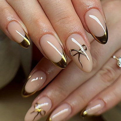 French Fake Nails Red Five-pointed Star False Nails Full Cover Press on Nail Tips y2k Nail Art Almond Artificial Nail Patches