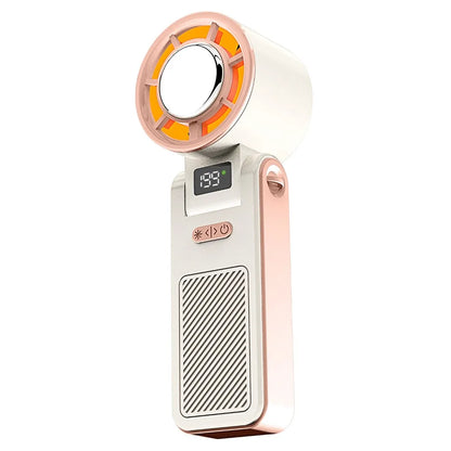 Ice Compress Cool Refrigeration Electric Fan Colorful Lighting Foldable Mini Handheld Fan Powerful Airflow High Wind Speed