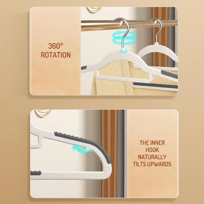 10 Piece Set Of Heavy-Duty Dry And Wet Hangers With Anti Slip Pads Saving Space