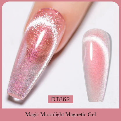 7ml Aurora Cat Magnetic Gel Nail Polish Blue Nails Sparkling Glitter Semi-Permanent Nail Art Soak Off UV Gel Varnish Manicure