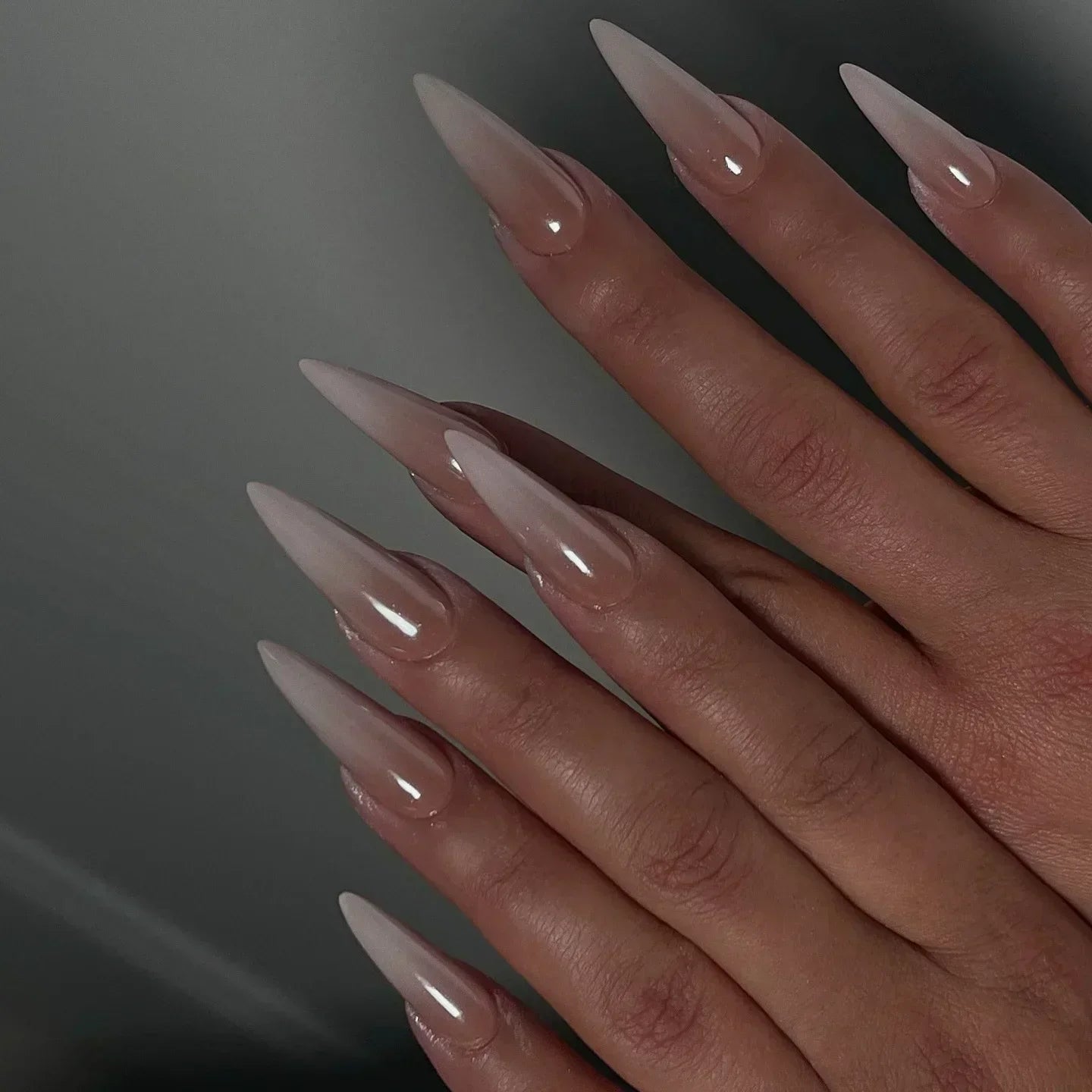 24Pc False Nails with Glue Almond Black Red Gradient Design Detachable Rhinestone Acrylic Fake Nail Long Stiletto Press on Nails