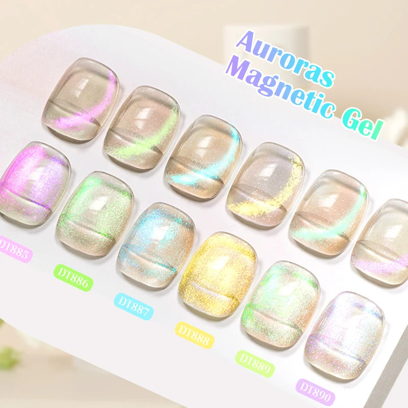 7ml Aurora Cat Magnetic Gel Nail Polish Blue Nails Sparkling Glitter Semi-Permanent Nail Art Soak Off UV Gel Varnish Manicure