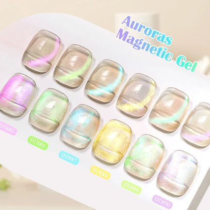 7ml Aurora Cat Magnetic Gel Nail Polish Blue Nails Sparkling Glitter Semi-Permanent Nail Art Soak Off UV Gel Varnish Manicure