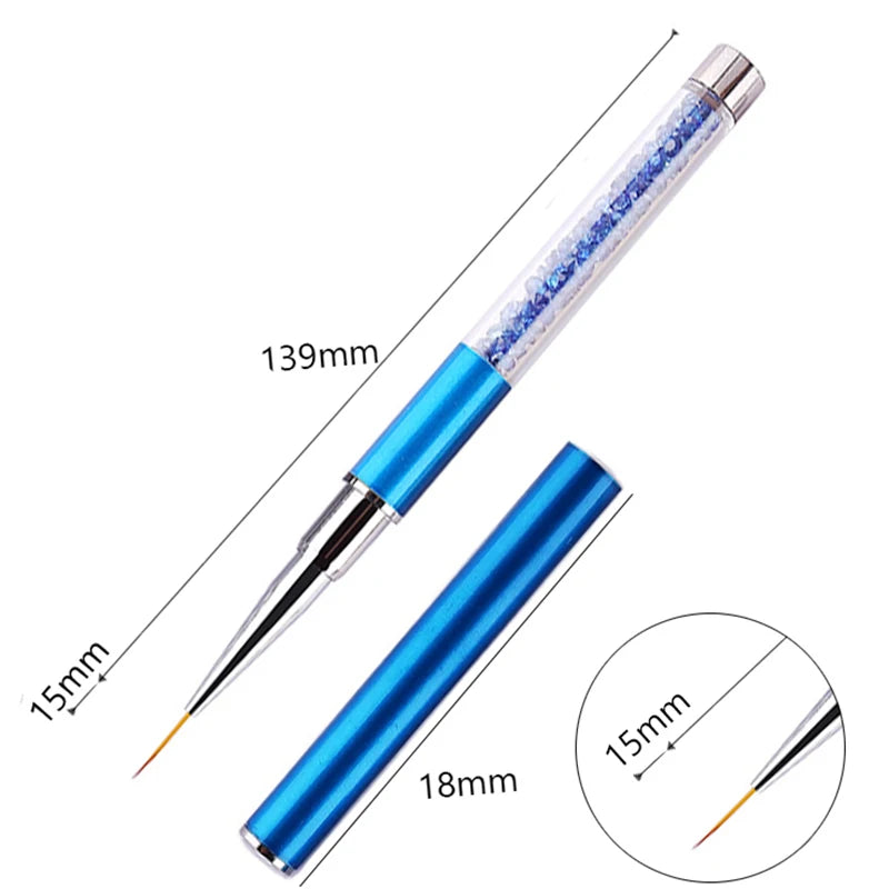 1PC Nails Art Brush Lines Stripe Flower Painting Drawing Pen Acrylic UV Gel Extension Grid Brush 3D Design Drawing Manicure Tool