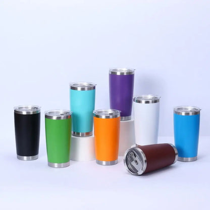 20oz Capacity Travel Insulated Tumbler Double-Walled Vacuum Insulated Vehicle Mounted Water Bottle with Lid BPA Free