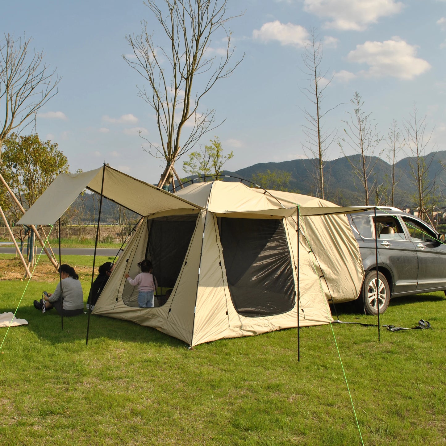 Tent for Camping, 6-Person Car Camping  Tailgate Tent for Outdoor, Easy Set up with Canopy