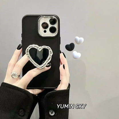 with Heart Holder Red Phone Cases with Holder For iPhone 16 Case 15 Pro Max 14 Plus 13 12 11 Griptok Case with Grip Socket