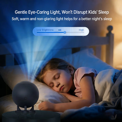 360° Rotatable Galaxy Star Projector with 12 HD Films Eye-Caring Night Light Home Planetarium for Bedroom Kids Room Gaming Decor