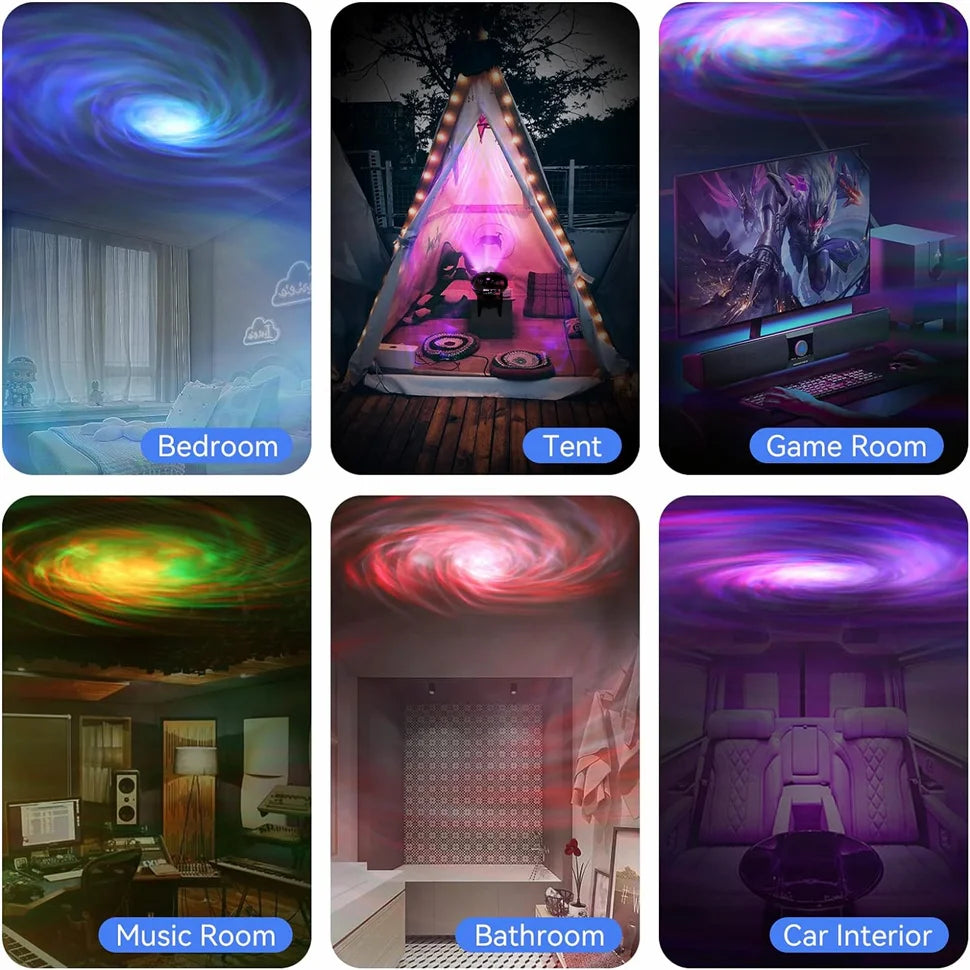 Galaxy Projector 3-in-1 Rgb Music Star Galaxy Movie Night Light with Bluetooth Speaker and White Noise Night Light Suitable for Children's Bedroom Birthday Gift/Player Room/Hard Decoration