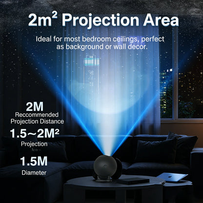 360° Rotatable Galaxy Star Projector with 12 HD Films Eye-Caring Night Light Home Planetarium for Bedroom Kids Room Gaming Decor