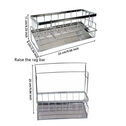 Stainless Steel Metal Sponge Holder Multi-Functional Space-Saving Sink Shelf Rust-Proof Automatic Drainage Sink Organizer Sink