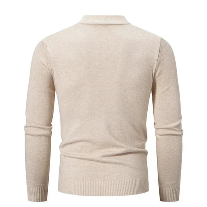 Autumn Men's Half Turtleneck Sweater Solid Color Basic Style Casual Fashion Knitwear Slim Fit High Elastic Male Warm Pullovers
