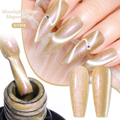 7ml Aurora Cat Magnetic Gel Nail Polish Blue Nails Sparkling Glitter Semi-Permanent Nail Art Soak Off UV Gel Varnish Manicure