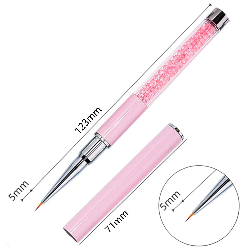 1PC Nails Art Brush Lines Stripe Flower Painting Drawing Pen Acrylic UV Gel Extension Grid Brush 3D Design Drawing Manicure Tool