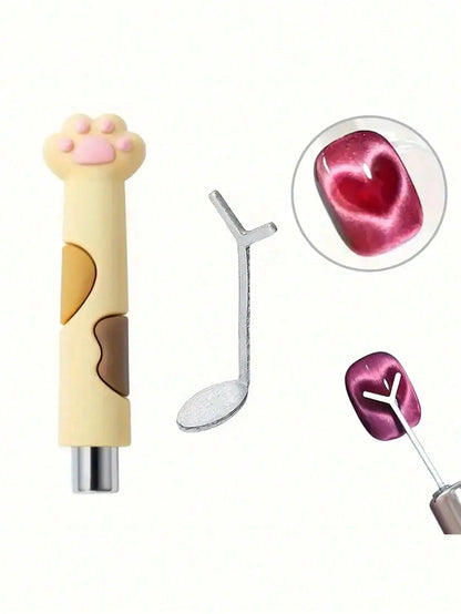 1/2/3/6 Pc Cat Eye Nail Magnet Set with Flexible Iron Wire For Creating Heart & Ingot Shapes On Nails Nail Art Accessories Tools