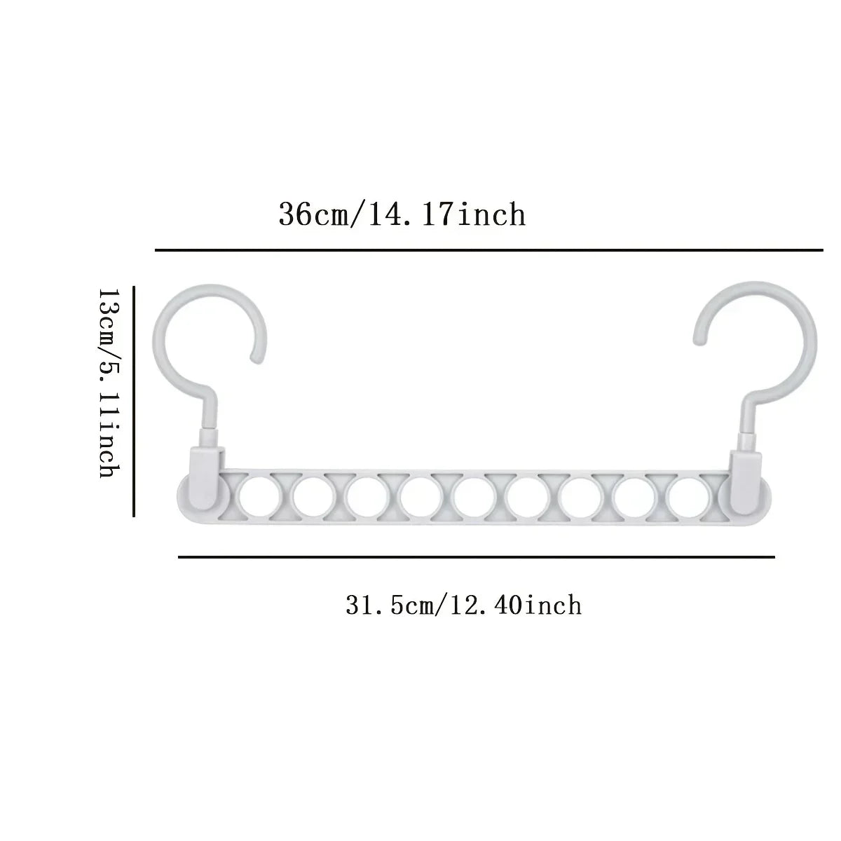 1/5pcs - 9-hole Clothes hanger Space Saving Hanger multi-function folding magic hangers drying Racks Scarf clothes Storage