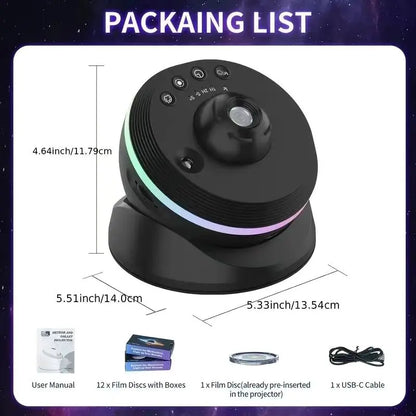 Galaxy Star Projector Lights with Clear Night Light Rotary Space Ball Planetarium Projector Lights for Kids Gift Ceiling Room