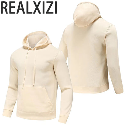 Solid Color Fleece Hoodies Men Women Long Sleeve Sweaters Loose Casual Hoodie Round Neck Sweatshirts Bottom Shirts Pullovers