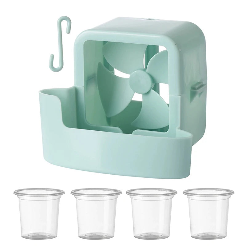 1Set Hanging Fan Cooling Tool With 4 Ice Cup Quick Cooling Fan Cooling Accessories Portable Add Ice Cubes Fan Tool Set Home